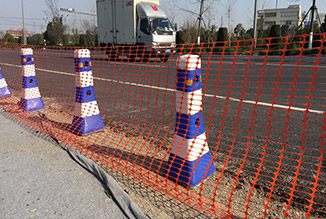 Safety fence on the road